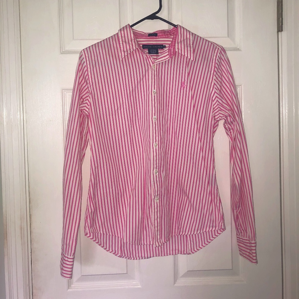 Pink and White Dress Shirt